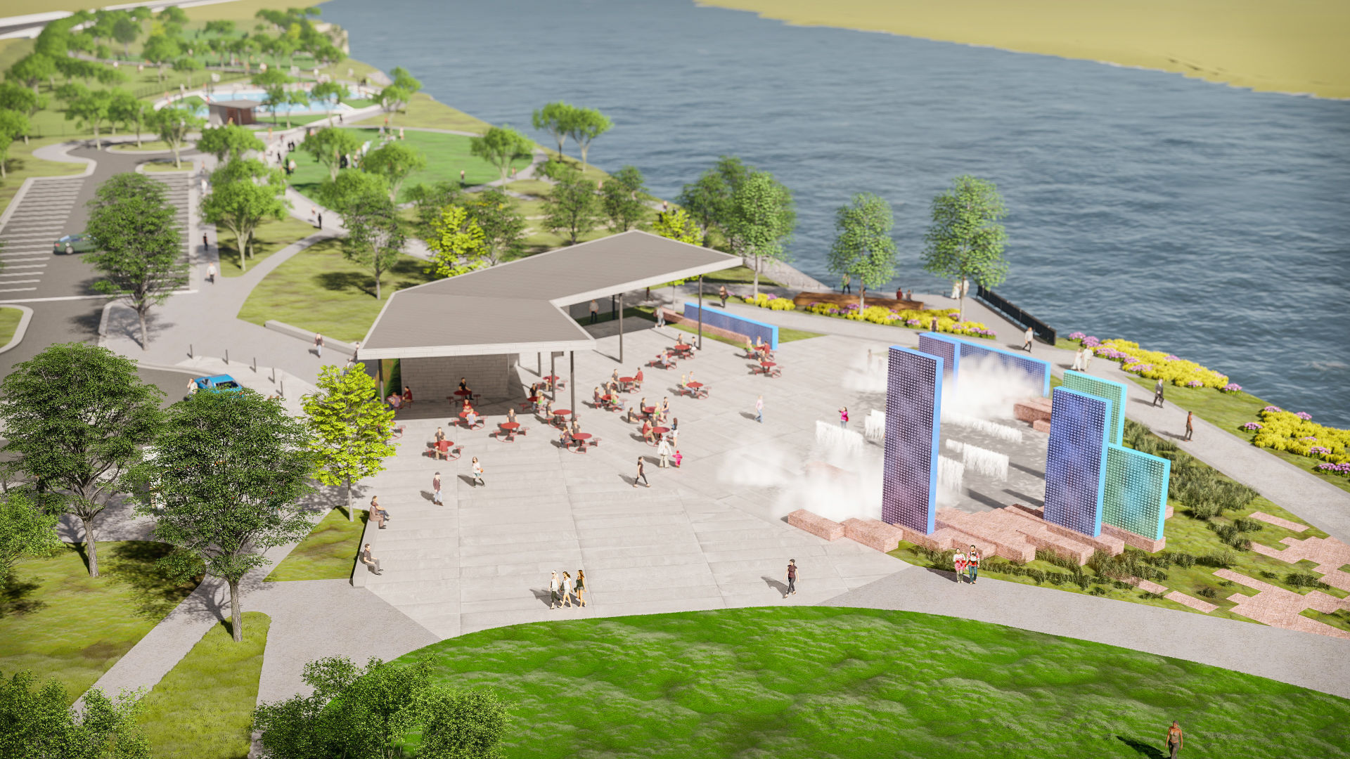 Missouri River riverfront redevelopment rendering